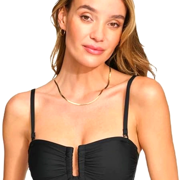 DKNY - U Wire Shirred Bandeau Swim Set - Picture 4 of 12